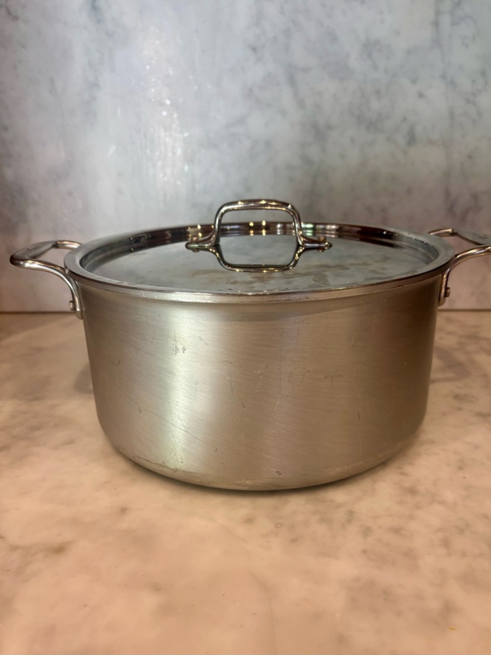 All Clad Stainless Steel Covered Stockpot - Silver
